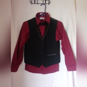 Boys dress shirts with vest and bowtie included size 14